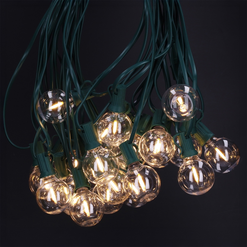 Brilagi - LED vonkajšia dekoratívna svetelná reťaz GIRLANDA 25xE12/0,8W/230V 20m zelená IP44 teplá biela