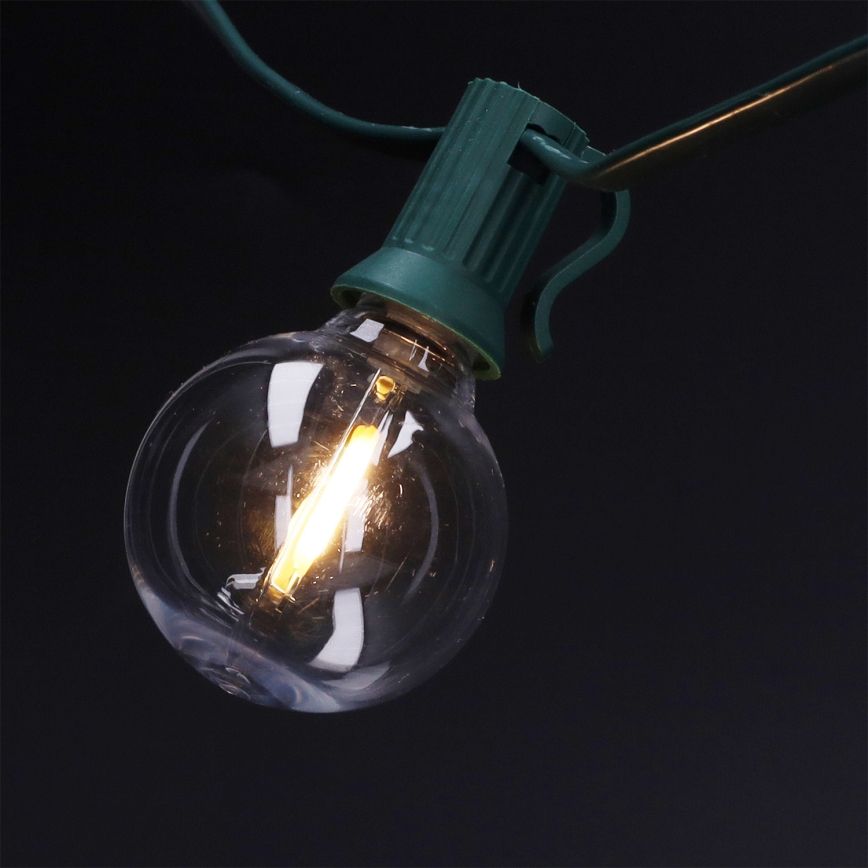 Brilagi - LED vonkajšia dekoratívna svetelná reťaz GIRLANDA 25xE12/0,8W/230V 20m zelená IP44 teplá biela