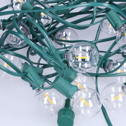 Brilagi - LED vonkajšia dekoratívna svetelná reťaz GIRLANDA 25xE12/0,8W/230V 20m zelená IP44 teplá biela
