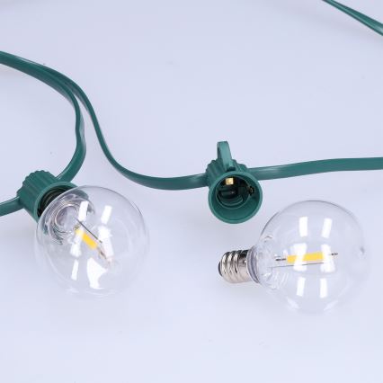 Brilagi - LED vonkajšia dekoratívna svetelná reťaz GIRLANDA 25xE12/0,8W/230V 20m zelená IP44 teplá biela