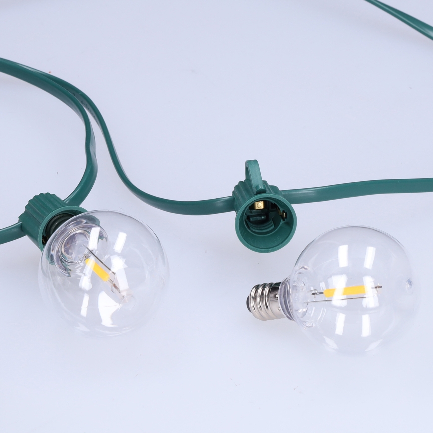 Brilagi - LED vonkajšia dekoratívna svetelná reťaz GIRLANDA 25xE12/0,8W/230V 20m zelená IP44 teplá biela