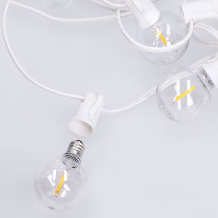 Brilagi - LED vonkajší dekoratívny reťaz GIRLANDA 25xE12/0,6W/230V 20m biela IP44 teplá biela