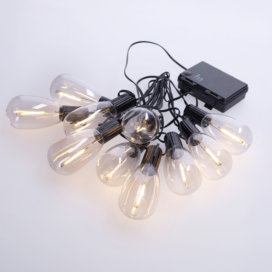 Brilagi - LED vonkajší dekoračný svetelný reťazec 10×LED/3×AA 3,2 m IP44 teplá biela