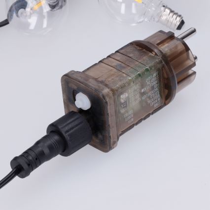 Brilagi - LED vonkajšia dekoračná reťaz GIRLANDA 25xE12/0,6W/230V 20m čierna IP44 teplá biela + diaľkové ovládanie