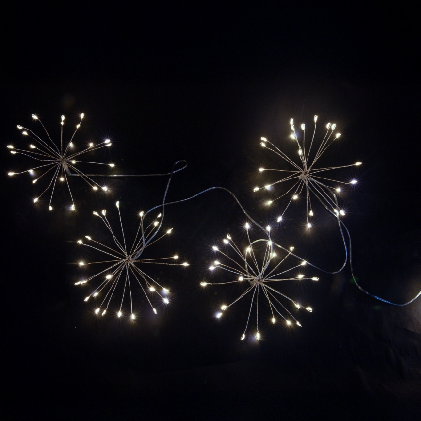 Brilagi - LED vonkajší svetelný reťaz 150 LED, 5 m, IP44, studená biela, efekt ohňostroja