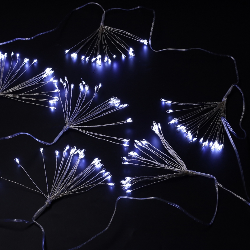 Brilagi - LED vonkajší svetelný reťaz 150 LED, 5 m, IP44, studená biela, efekt ohňostroja