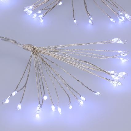 Brilagi - LED vonkajší svetelný reťaz 150 LED, 5 m, IP44, studená biela, efekt ohňostroja