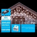 Brilagi - LED vonkajší vianočný reťaz 200xLED/8 funkcií 13x0,6m IP44 studená biela