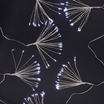 Brilagi - LED vonkajší vianočný reťazec 150 LED, 5 m, IP44, studená biela, efekt ohňostroja