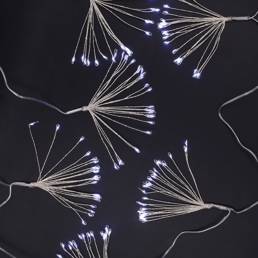 Brilagi - LED vonkajší vianočný reťazec 150 LED, 5 m, IP44, studená biela, efekt ohňostroja