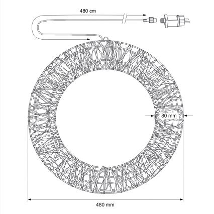 BRILAGI - LED Vonkajší vianočný veniec LED/3,3W/230V IP44 pr. 48 cm