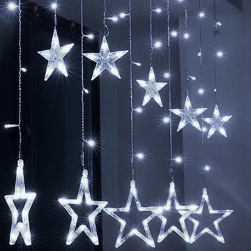 Brilagi - LED Vonkajší  záves 123xLED/3xAA/USB 3m IP44 studená biela