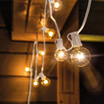 Brilagi - LED vonkajšia dekoračná reťaz GIRLANDA 10xE12/0,6W/230V 8 m biela IP44 teplá biela