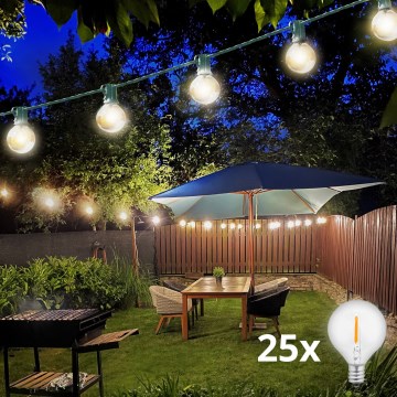 BRILAGI - LED vonkajšia dekoračná reťaz GIRLANDA 25xE12/0,8W/230V 20m zelená IP44 teplá biela