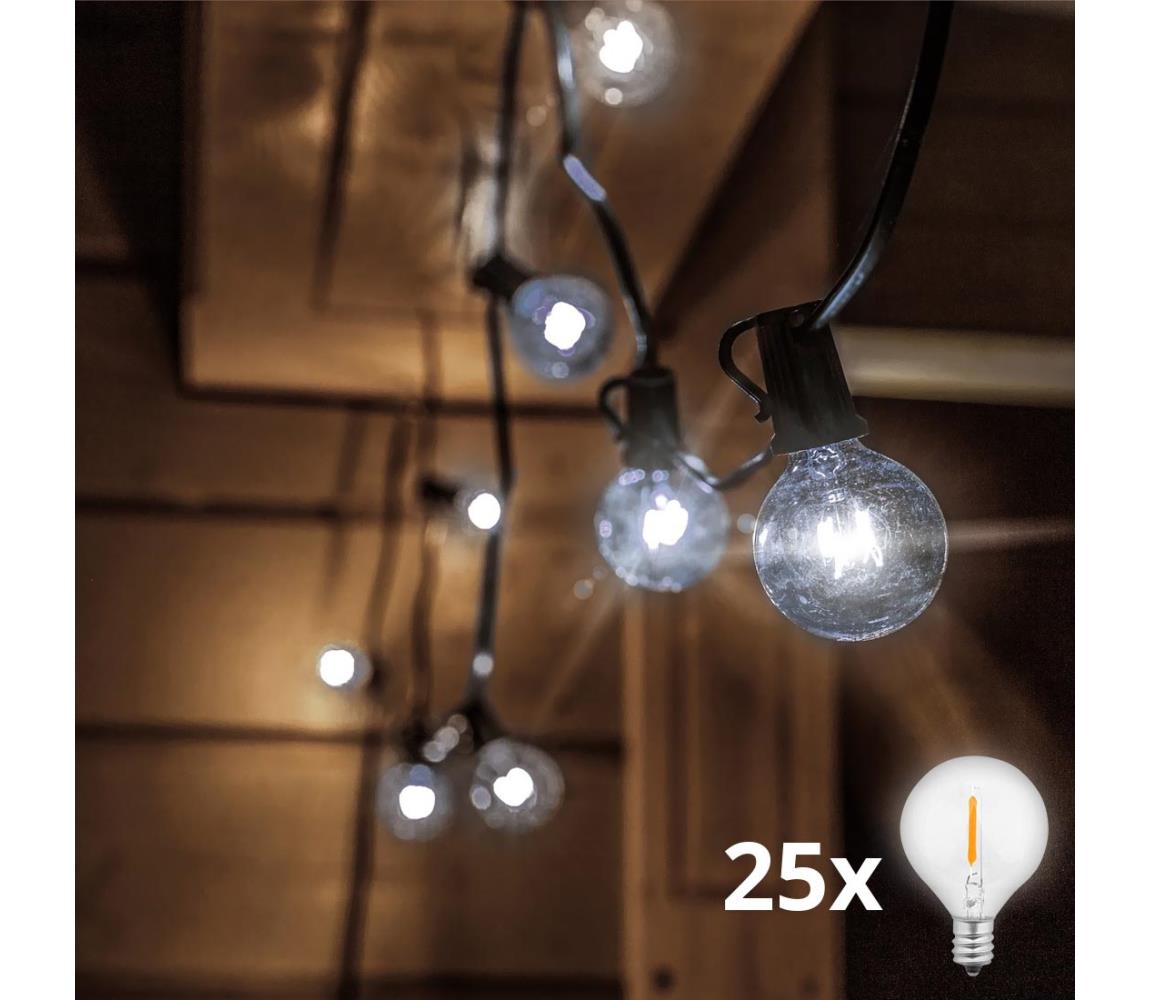 Brilagi - LED vonkajšia dekoratívna GIRLANDA 25xE12 20m IP44 studená biela WO794-OEM1