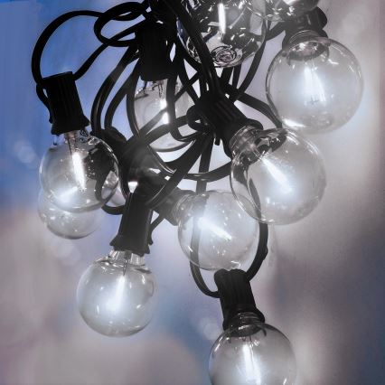 Brilagi - LED vonkajšia dekoračná reťaz GIRLANDA 25xE12/0,8W/230V 20m IP44 studená biela