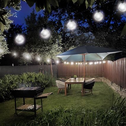 Brilagi - LED vonkajšia dekoračná reťaz GIRLANDA 25xE12/0,8W/230V 20m IP44 studená biela
