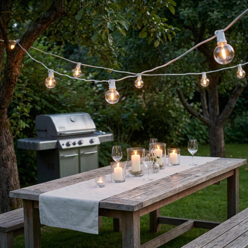 Brilagi - LED vonkajšia dekoratívna svetelná reťaz GIRLANDA 10xE12/0,6W/230V 8m biela IP44 teplá biela