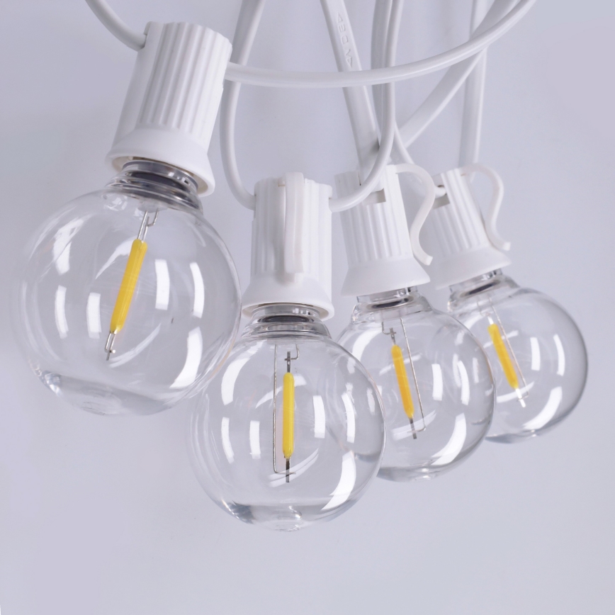 Brilagi - LED vonkajšia dekoratívna svetelná reťaz GIRLANDA 10xE12/0,6W/230V 8m biela IP44 teplá biela