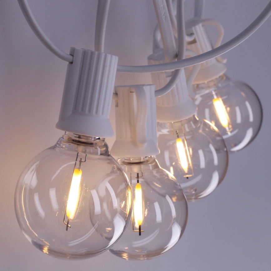 Brilagi - LED vonkajšia dekoratívna svetelná reťaz GIRLANDA 10xE12/0,6W/230V 8m biela IP44 teplá biela