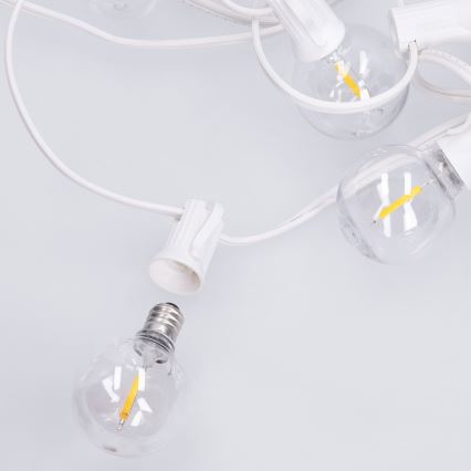 Brilagi - LED vonkajšia dekoratívna svetelná reťaz GIRLANDA 10xE12/0,6W/230V 8m biela IP44 teplá biela
