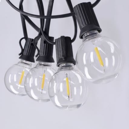 Brilagi - LED vonkajšia dekoratívna girlanda GIRLANDA 10xE12/0,6W/230V 8m čierna IP44 teplá biela