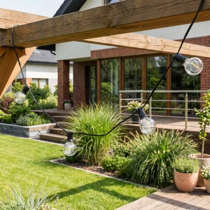 Brilagi - LED vonkajšia dekoračná girlanda GIRLANDA 18xE12/0,6W/230V 13m čierna IP44 teplá biela