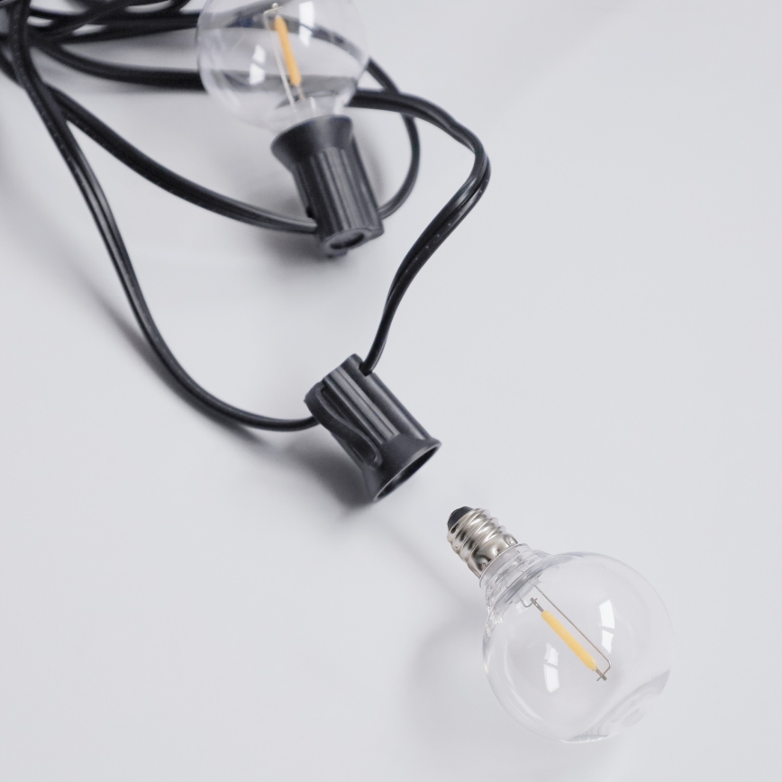 Brilagi - LED vonkajšia dekoračná girlanda GIRLANDA 18xE12/0,6W/230V 13m čierna IP44 teplá biela