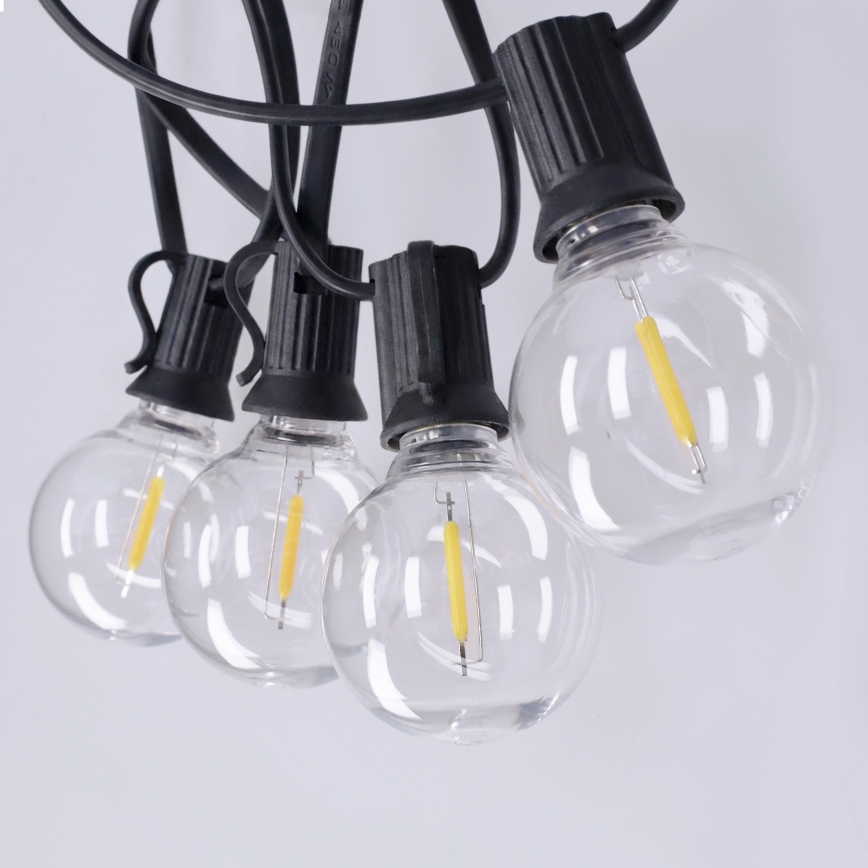 Brilagi - LED vonkajšia dekoračná girlanda GIRLANDA 18xE12/0,6W/230V 13m čierna IP44 teplá biela