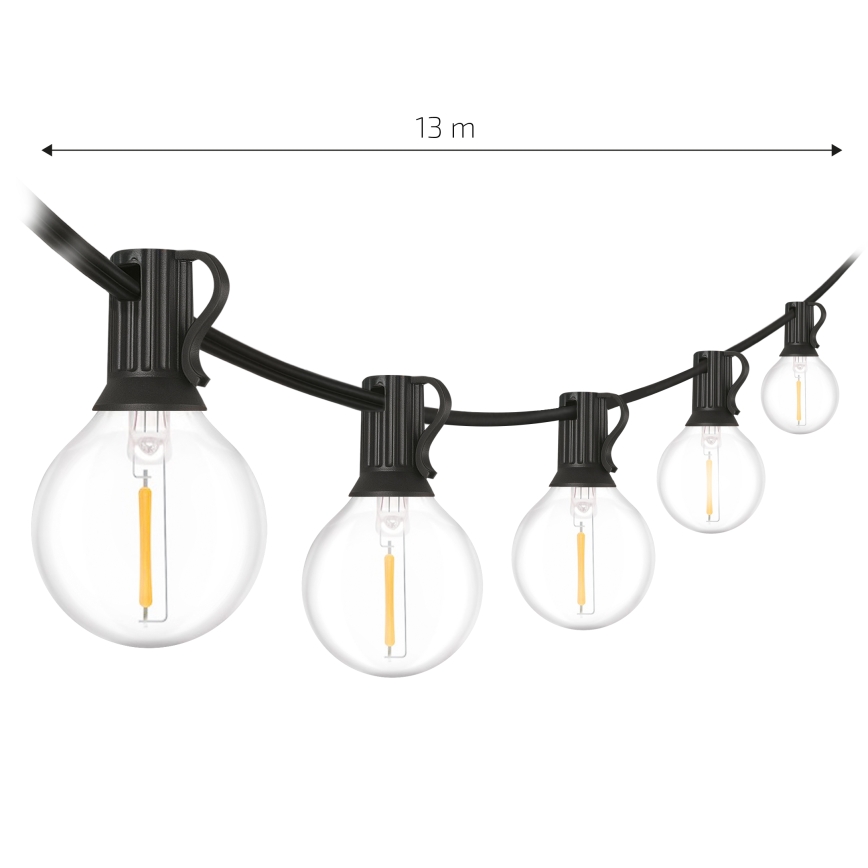 Brilagi - LED vonkajšia dekoračná girlanda GIRLANDA 18xE12/0,6W/230V 13m čierna IP44 teplá biela