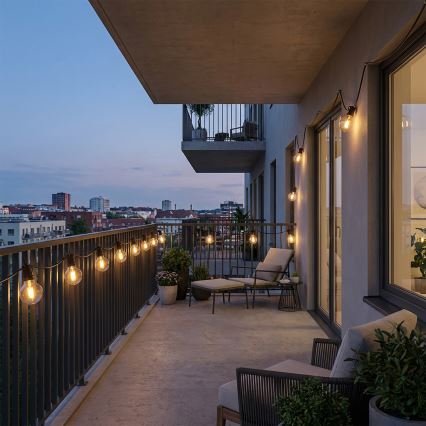 Brilagi - LED vonkajší dekoratívny svetelný reťazec GIRLANDA 25xE12/0,36W/24V 20m čierna IP44 teplá biela