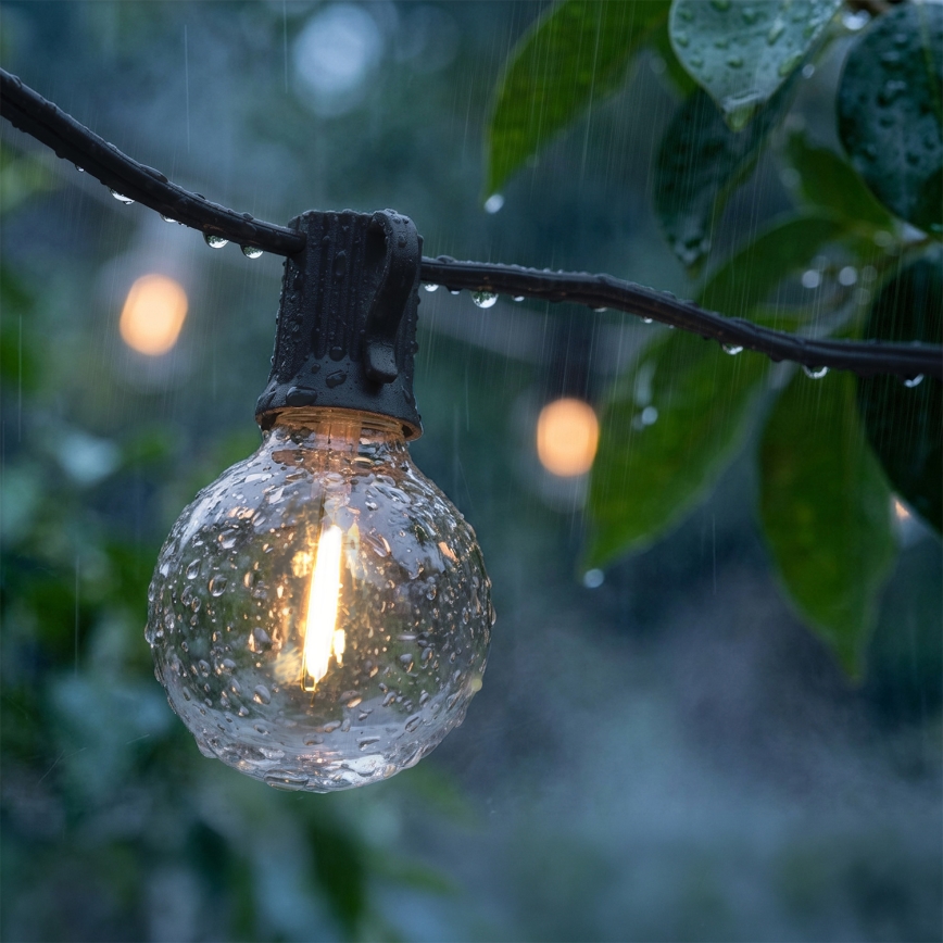 Brilagi - LED vonkajší dekoratívny svetelný reťazec GIRLANDA 25xE12/0,36W/24V 20m čierna IP44 teplá biela