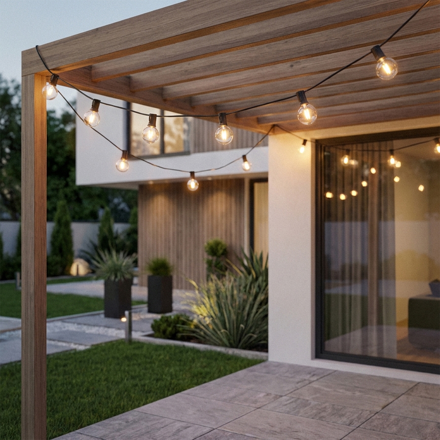 Brilagi - LED vonkajší dekoratívny svetelný reťazec GIRLANDA 25xE12/0,36W/24V 20m čierna IP44 teplá biela