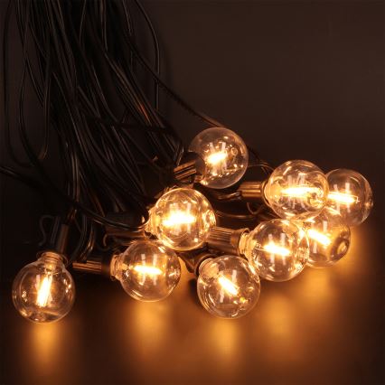 Brilagi - LED vonkajší dekoratívny svetelný reťazec GIRLANDA 25xE12/0,36W/24V 20m čierna IP44 teplá biela