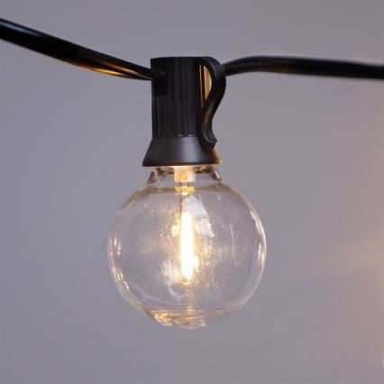Brilagi - LED vonkajší dekoratívny svetelný reťazec GIRLANDA 25xE12/0,36W/24V 20m čierna IP44 teplá biela