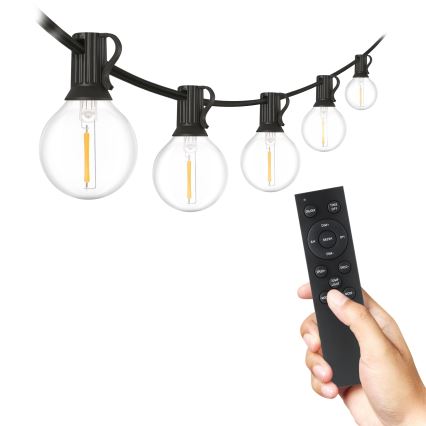 Brilagi - LED vonkajšia dekoračná reťaz GIRLANDA 25xE12/0,6W/230V 20m čierna IP44 teplá biela + diaľkové ovládanie