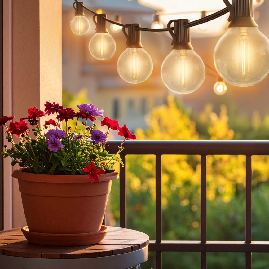 Brilagi - LED vonkajšia dekoračná reťaz GIRLANDA 25xE12/0,6W/230V 20m čierna IP44 teplá biela + diaľkové ovládanie