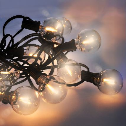 Brilagi - LED vonkajšia dekoračná reťaz GIRLANDA 25xE12/0,6W/230V 20m čierna IP44 teplá biela + diaľkové ovládanie