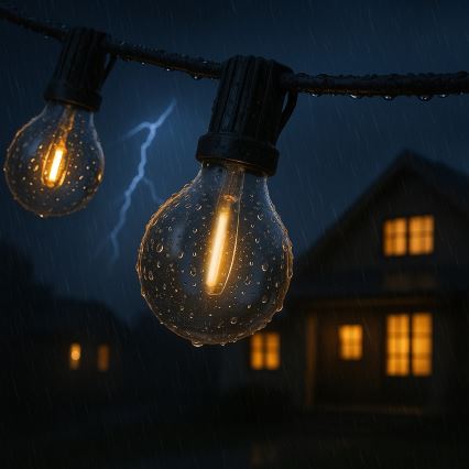 Brilagi - LED vonkajšia dekoračná reťaz GIRLANDA 25xE12/0,6W/230V 20m čierna IP44 teplá biela + diaľkové ovládanie