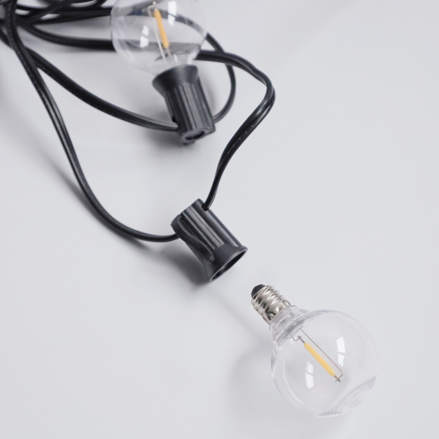 Brilagi - LED vonkajšia dekoratívna svetelná reťaz GIRLANDA 10xE12/0,6W/230V 8m čierna IP44 teplá biela