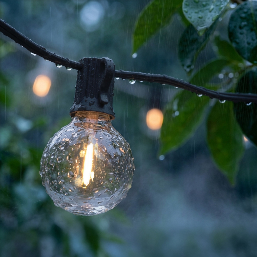 Brilagi - LED vonkajšia dekoračná reťaz GIRLANDA 18xE12/0,6W/230V 13m čierna IP44 teplá biela