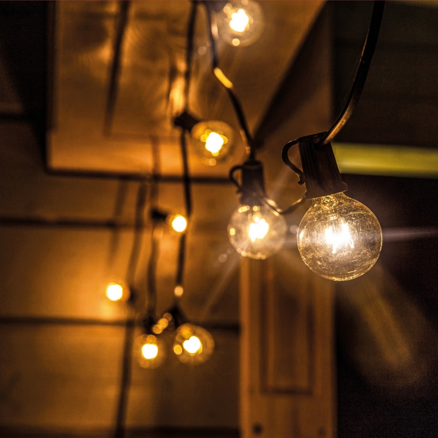 Brilagi - LED vonkajšia dekoračná reťaz GIRLANDA 18xE12/0,6W/230V 13m čierna IP44 teplá biela