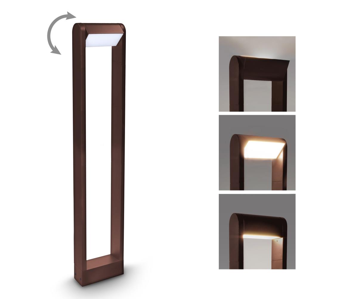 Brilagi - LED vonkajšia lampa CROTONE LED/7W/230V hnedá IP54 80 cm WO-HR60441-2-800-OEM-RUST