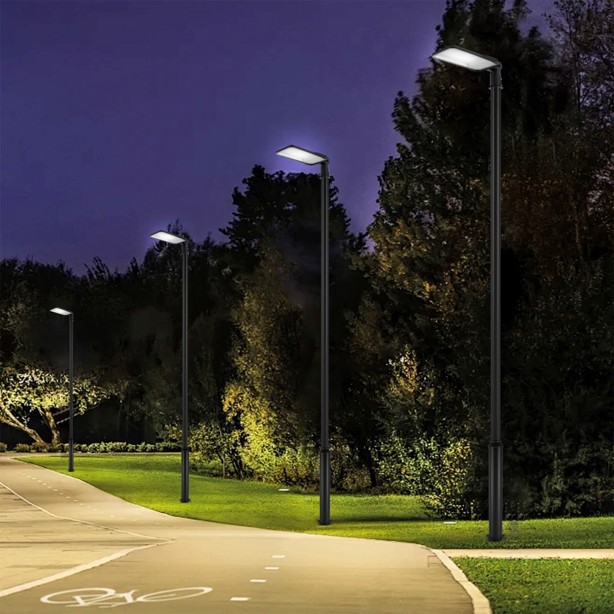 Brilagi - LED vonkajšia pouličná lampa so stĺpom a kĺbom 5 m URBANLIGHT LED/200W/230V čierna IP65