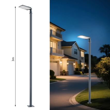 Brilagi - LED vonkajšia pouličná lampa s 3 m stĺpom a kĺbom URBANLIGHT LED/100W/230V antracit IP65