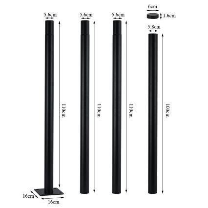 Brilagi - LED vonkajšie pouličné svietidlo so stĺpom 4 m URBANSPARK LED/120W/230V čierna IP65