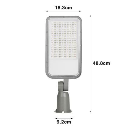 Brilagi - LED vonkajšia uličná lampa s kĺbom URBANLIGHT LED/100W/230V sivá IP65