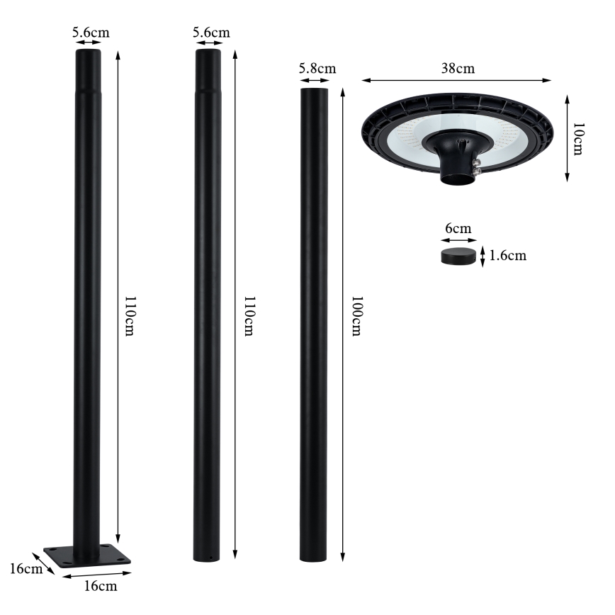 Brilagi - LED vonkajšia pouličná lampa URBANSPARK LED/60W/230V čierna IP65