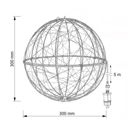 BRILAGI - LED Vonkajšia vianočná dekorácia LED/1,3W/230V IP44 pr. 30 cm guľa