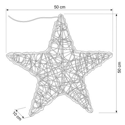 BRILAGI - LED vonkajšia vianočná dekorácia LED/3,3W/230V IP44 hviezda 50 cm